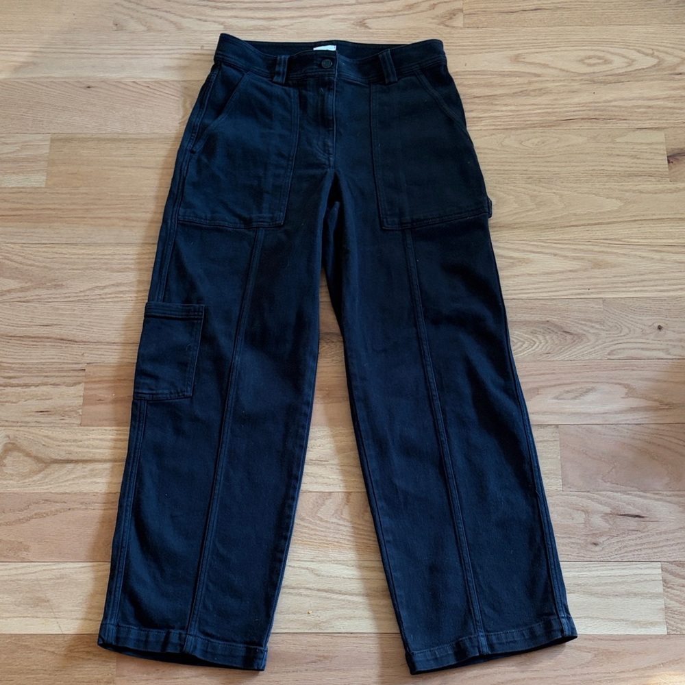 Sunday Best Black Wide-Leg Utility Pants
